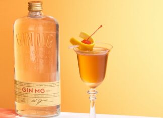 Gin MG botella y Coctel Bijou
